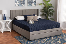 Dennehy Gray Fabric Full Size 3-Drawer Storage Platform Bed - $9,821.49 MXN