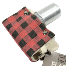 Tote+Able Buffalo Plaid 4 oz. Flask and Shot Glass Eco-Friendly Red Made is USA - $17.99