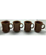 Set of 4 REGO Brown Coffee Mug Cup Heavy Vintage Diner Restaurant Ware C... - $696.37 MXN
