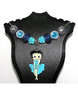 Betty Boop Statement Necklace, With Beautiful Blues Sparkle Charms - £15.71 GBP