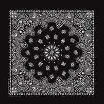 Carolina Creative Bandanna (Black) Paisley Print 35&quot; x 35&quot; Hav-A-Hank x-... - $10.86