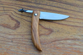 vintage real handmade stainless steel folding knife 5195 - £35.35 GBP