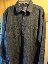 Pendleton Mens Medium Navy Blue Long Sleeve Button Down Wool Flannel Shi... - $34.65