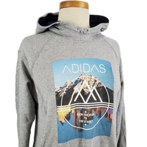 Adidas Neo Hoodie Medium Gray &quot;From Peak to Street&quot; Mountain Graphics Pockets  - £11.24 GBP