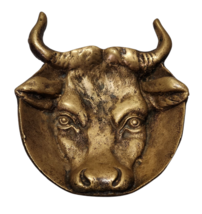 Vintage Taurus Bull Horn English Cast Bronze Brass Ashtray Paperweight S... - $553.60 MXN