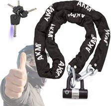 Akm Anti-Theft Motorcycle Chain Lock 6-Feet Heavy Duty Bike Chain, And G... - £84.67 GBP
