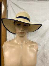 PANAMA JACK WOMEN'S PAPER BRAID SUN HAT w/BACK DETAIL NAVY ONE SIZE BRAN... - $23.79