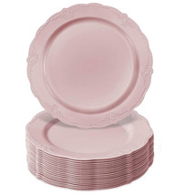 Silver Spoons 20 Premium Reusable Plastic Salad Plates Vintage - Blush 9&#39; - $30.84