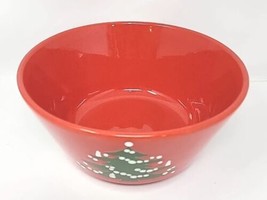 Waechtersbach 9&quot; Round Serving Bowl Red Christmas Tree Pattern W Germany... - £23.69 GBP
