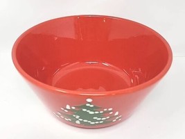 Waechtersbach 9&quot; Round Serving Bowl Red Christmas Tree Pattern W Germany U14 - £23.88 GBP