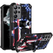 For Samsung S23 Ultra Machine Design Magnetic Kickstand Case Cover - American Fl - £6.81 GBP