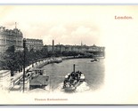 Boats and Ships at Thames Emankment London England UK UNP UDB Postcard C19 - $4.90