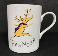 rudolph Prancer reindeer coffee mug Christmas dinnerware Pottery barn series - $24.74
