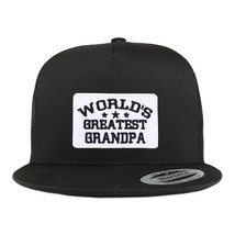 Trendy Apparel Shop World&#39;s Greatest Grandpa Patch 5 Panel Flatbill Baseball Cap - £19.92 GBP
