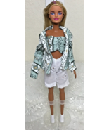 2015 Mattel Barbie Blond Rainbow Hair Blue Eyes Rigid Body Handmade Outfit - £8.95 GBP