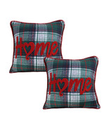 SOGA 2X 45cm Rustic Plaid &quot;Home&quot; Accent Pillow Cover - $101.07 CAD