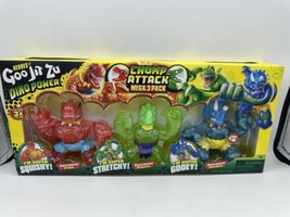 Heroes of Goo Jit Zu Dino Power Chomp Attack Mega 3 Pack Tyro Verapz Tritops New - £26.05 GBP