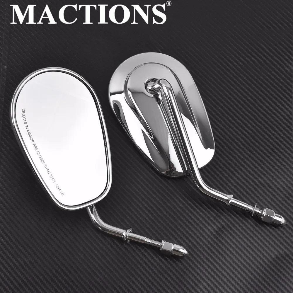 Tapered Teardrop Rearview Side Mirror Chrome  Harley Touring Softail Dyna ter Cr - £205.06 GBP