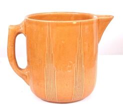 Vintage Clay Pitcher 1920s Art Deco Era Terra Cotta Color Deco Designs 6 12 - $48.51