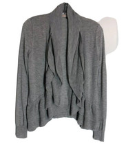 Rebecca Taylor Gray Long Sleeve Open Front Light Cardigan Sweater Stretc... - $39.99