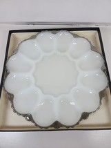 Anchor Hocking White Milk Glass 9&quot; Divided Serving Dish  #W898G/13 - £18.60 GBP