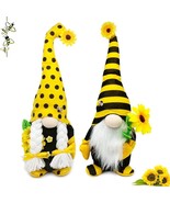 2 PCS Gnome Plush Tall Size Sunflower Bee Theme Gnome Ornament Spring Su... - £46.30 GBP