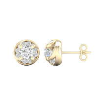 Authenticity Guarantee 
1 1/2 Ct TDW Diamond 10K Yellow Gold Stud Earrings - £1,398.86 GBP