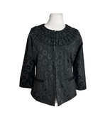 Chicos Womens Size 0 Extra Small Jacket Polka Dot Black on Black 3/4 Sle... - $24.75