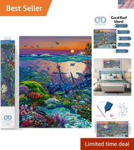 - Coral Reef Island, Partial Drill, Round Dotz, Diamond Painting Kits, D... - $163.72