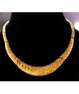 Couture Cleopatra necklace -  Vintage golden nugget  Monet choker  - vin... - £114.57 GBP