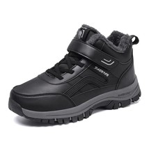 Winter Waterproof Men Boots Leather Sneakers Snow Boots Outdoor Male Hiking Boot - £39.95 GBP