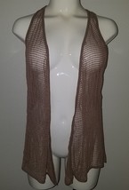 NEW Maurices Brown Knit Weave Open Front Vest Cardigan Size Medium - £15.53 GBP