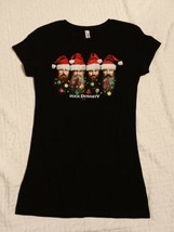 Duck Dynasty A&amp;E Christmas Holiday Santa Hat Women&#39;s Black T-Shirt Size L - £10.97 GBP