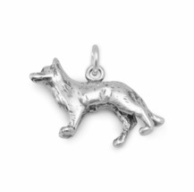 German Shepherd Dog Breed 3D 925 Solid Sterling Silver Charm Pendant Gift - £39.30 GBP