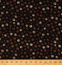 Cotton Dog Paws Animals Prints Dirty Paws Black Fabric Print by the Yard D764.74 - £25.56 GBP