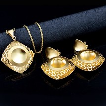 Sunny Jewelry Ethnic Square Jewelry Sets For Women Necklace Earrings Pendant For - £6.77 GBP