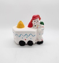 Vintage Porcelain Ice Cream Cart Clown Coin Bank Taiwan Kitsch Collectible - $15.19
