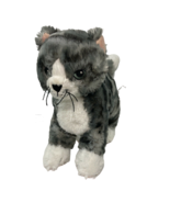 IKEA Lilleplutt Kitty Cat Plush Gray White Tabby Soft embroidered Eyes - £11.91 GBP