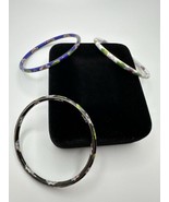 Vintage Lot Of Blue Black And White Cloisonné Bangles 2.5” - €12,49 EUR