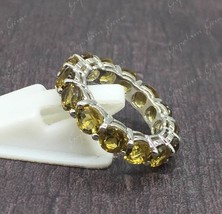 Lemon Quartz Full Eternity Band Ring 925 Sterling Silver Engagement Ring - $6.55