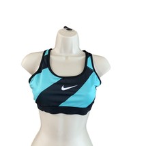 Nike Pro Womens Size M Sport Bra Black Greenish Blue 850845-466 Racerback Stripe - $19.80