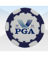 2024 PGA Championship Valhalla  Clay Poker Chip - Blue Ball Marker - $4.25