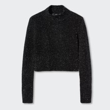 Mango Shiny Turtleneck Black Cropped Sweater NWT XL - £29.90 GBP