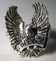 Quality Usa Freedom Flying Eagle Wings Up Biker Ring BR207 Jewelry Rings Unisex - £7.57 GBP