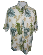 Royal Palm Men Hawaiian shirt pit to pit 30 2XL aloha luau tropical floral vtg - £15.56 GBP
