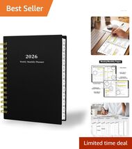 2026 Planner: Daily, Weekly, Monthly Organizer - Stylish Black Spiral No... - $9.85