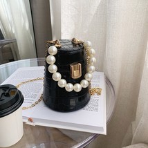 Le pattern shoulder bags for women 2021 fashion pearl chain female bag pu leather women thumb200