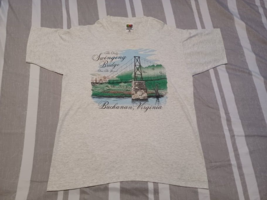 VTG T-Shirt L The Only Swinging Bridge Over The James Buchanan VA Single... - $15.33