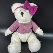 Vintage Kids Preferred 10&quot; White Teddy Bear Plush 1999 Clothes Sweater Outfits - £14.01 GBP