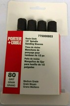 Porter Cable 1/2&#39;&#39; x 4.5&#39;&#39; 80 Grit Spindle Resin Cloth Sanding Sleeve (4... - £6.41 GBP